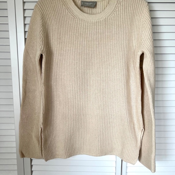Everlane NWOT The Organic Cotton Slim Crew Sweater Canvas Color Size M - Picture 5 of 16